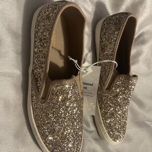 Old Navy Glitter Slip-On Shoes - Gold